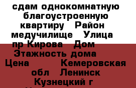 сдам однокомнатную благоустроенную квартиру › Район ­ медучилище › Улица ­ пр.Кирова › Дом ­ 69 › Этажность дома ­ 4 › Цена ­ 250 - Кемеровская обл., Ленинск-Кузнецкий г. Недвижимость » Квартиры аренда   . Кемеровская обл.